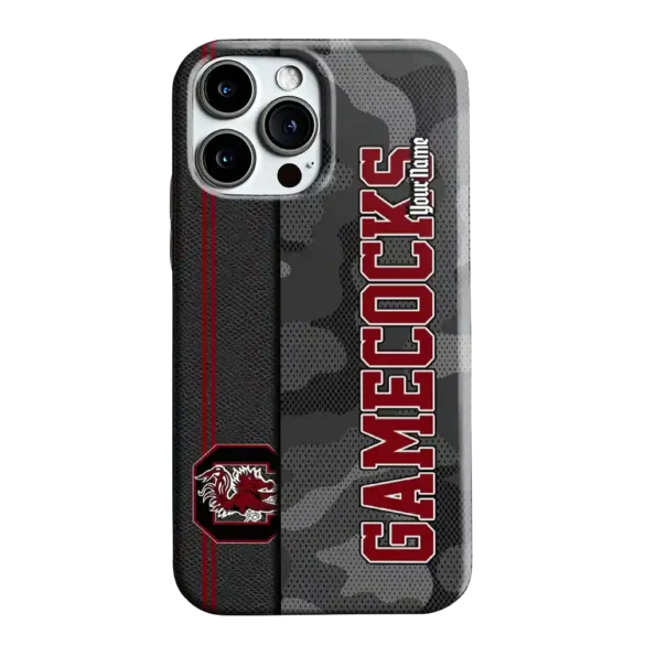 personalized south carolina gamecocks camouflage stealth garnet gray phone case best selling