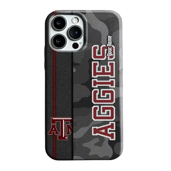 personalized texas am aggies camouflage stealth maroon gray phone case best selling