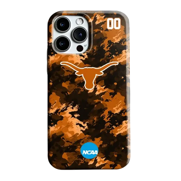 personalized texas longhorns camo abstract orange phone case best selling