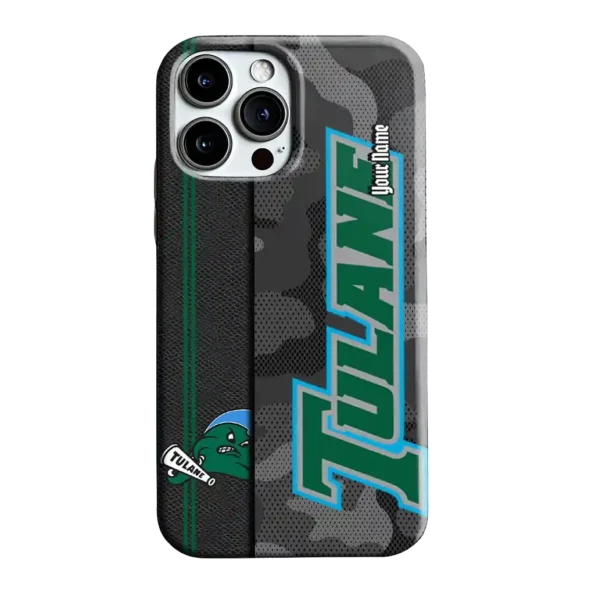 personalized tulane green wave camouflage stealth green gray phone case best selling