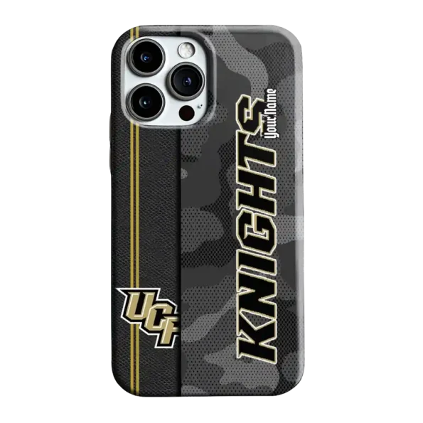 personalized ucf knights camouflage stealth gold gray phone case best selling
