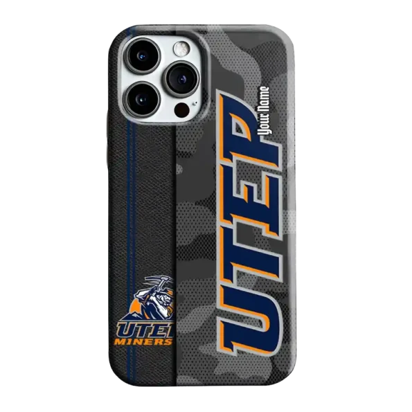 personalized utep miners camouflage stealth blue gray phone case best selling