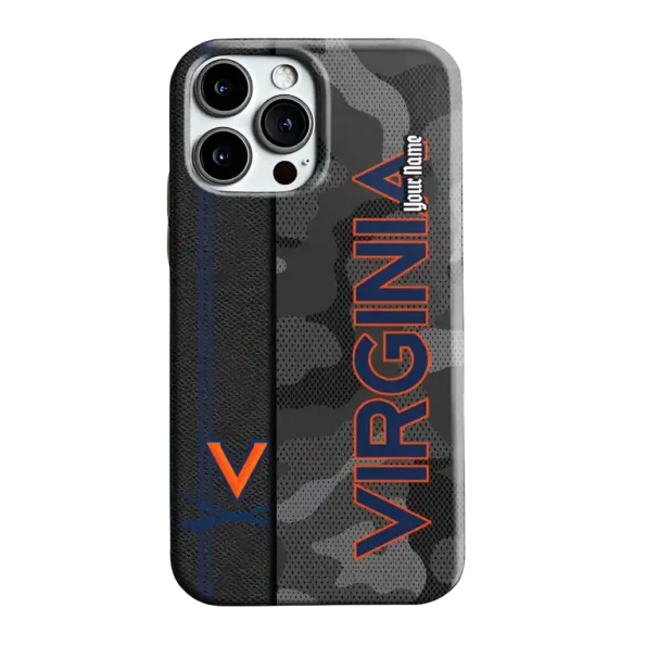 personalized virginia cavaliers camouflage stealth blue gray phone case best selling
