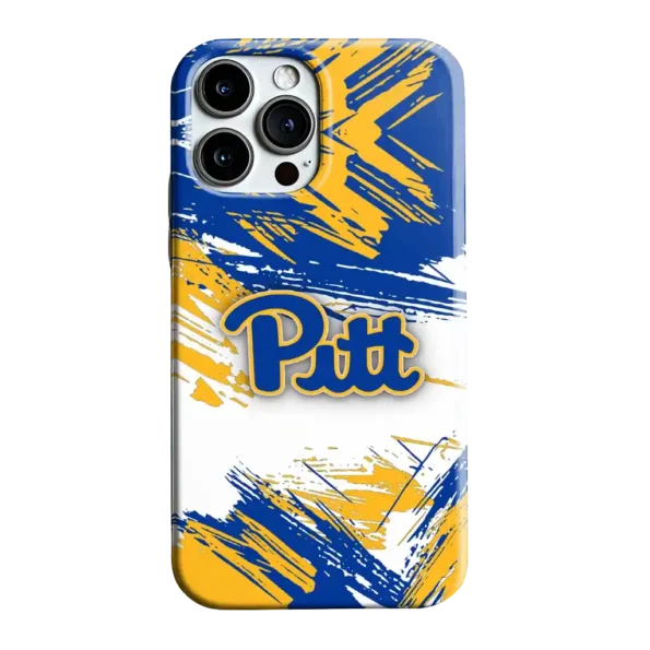 pittsburgh panthers brushstroke clash royal blue white phone case best selling