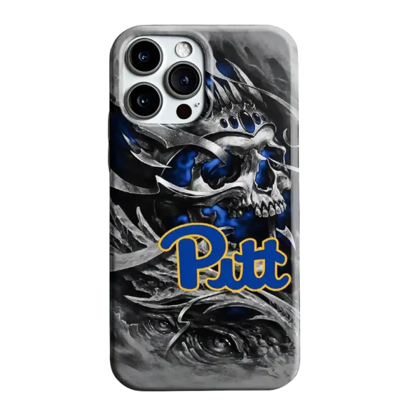 pittsburgh panthers skull blades royal blue gray phone case best selling