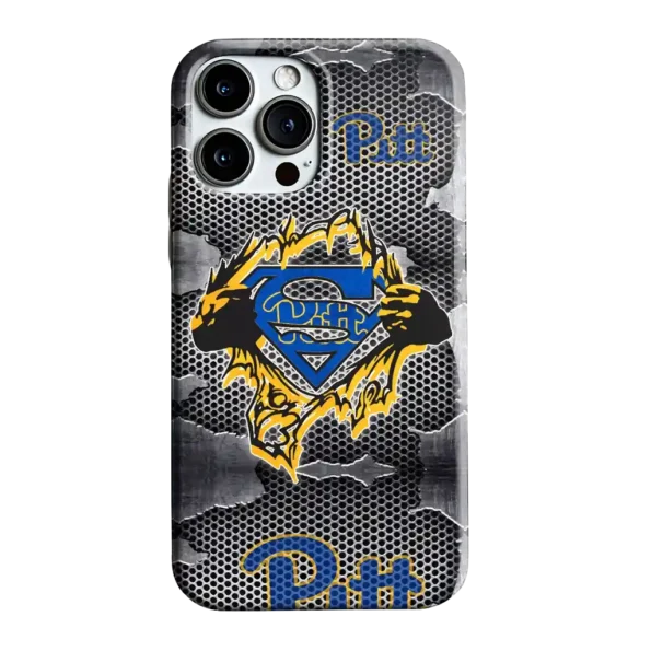 pittsburgh panthers superman emblem burst gray phone case best selling