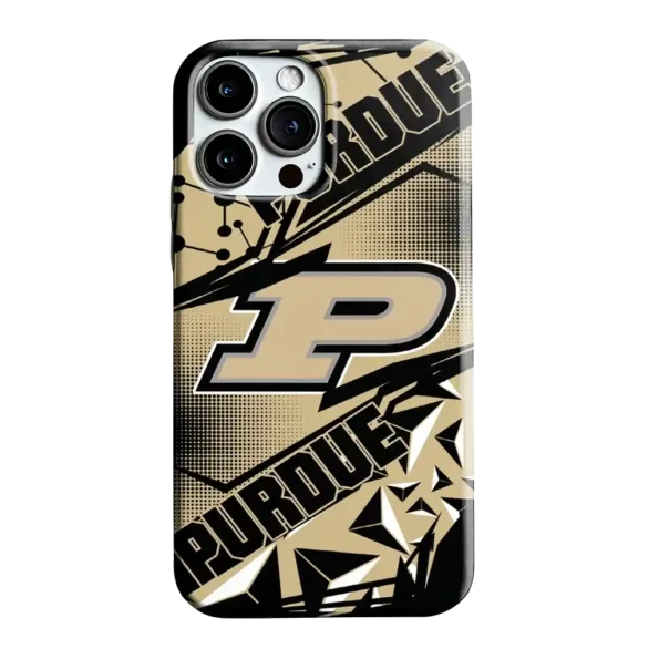 purdue boilermakers jagged flash gold black phone case best selling