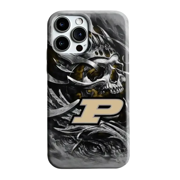 purdue boilermakers skull blades gold gray phone case best selling