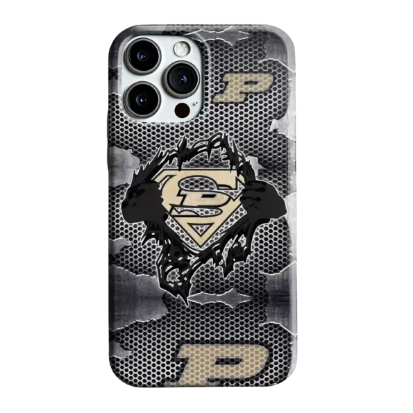 purdue boilermakers superman emblem burst gray phone case best selling