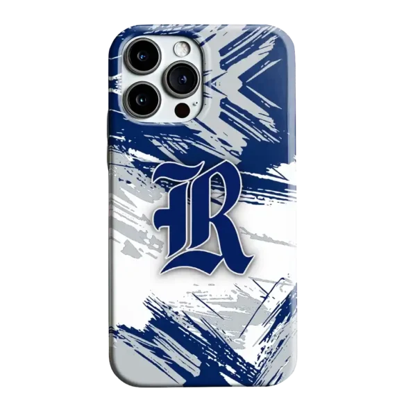 rice owls brushstroke clash navy blue white phone case best selling