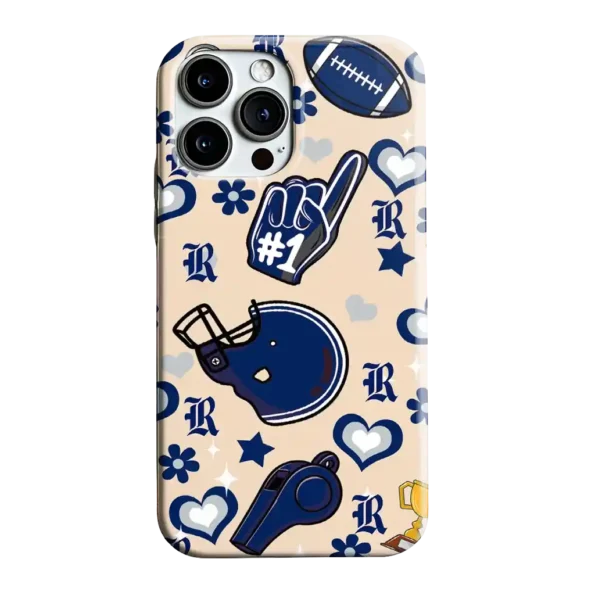 rice owls helmet hearts navy blue cream phone case best selling