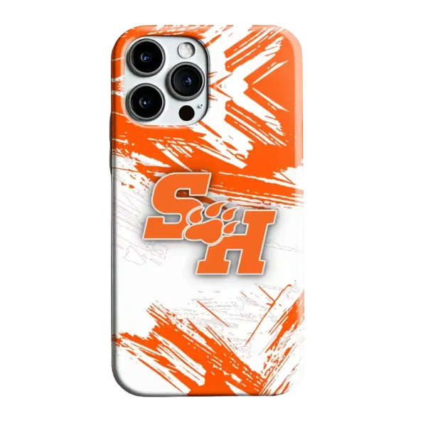 sam houston bearkats brushstroke clash orange white phone case best selling