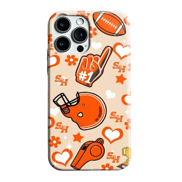 sam houston bearkats helmet hearts orange cream phone case best selling