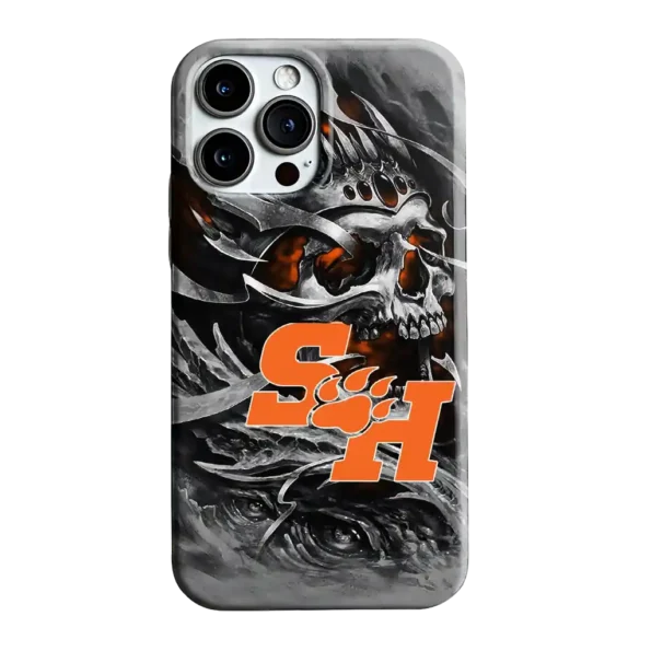sam houston bearkats skull blades orange gray phone case best selling