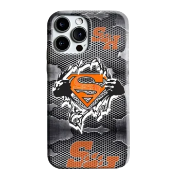 Sam Houston Bearkats Superman Emblem Burst Gray Phone Case