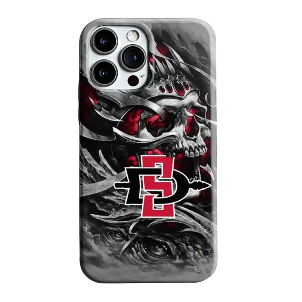 san diego state aztecs skull blades red gray phone case best selling