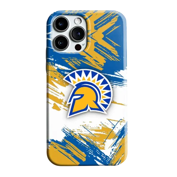 san jose state spartans brushstroke clash blue white phone case best selling