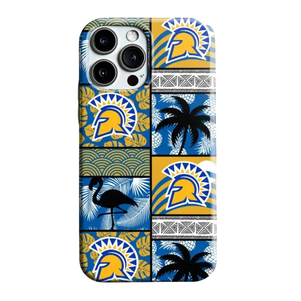 san jose state spartans flamingo palm trees blue phone case best selling