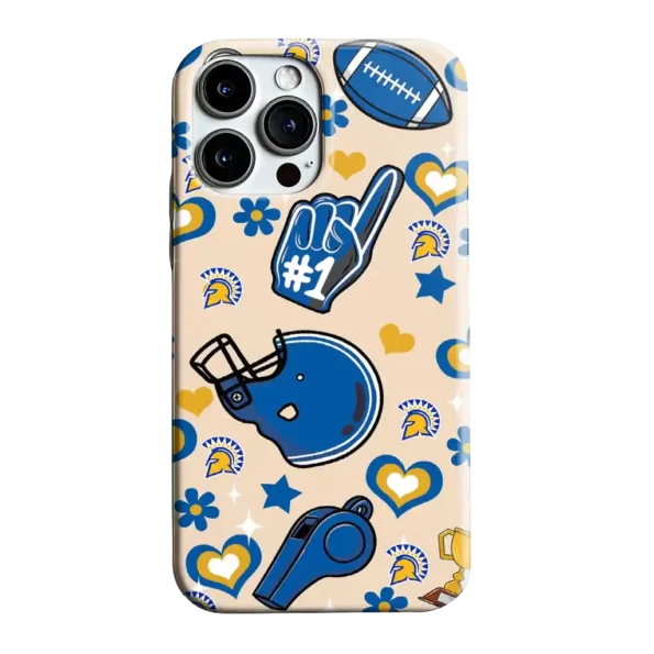 san jose state spartans helmet hearts blue cream phone case best selling