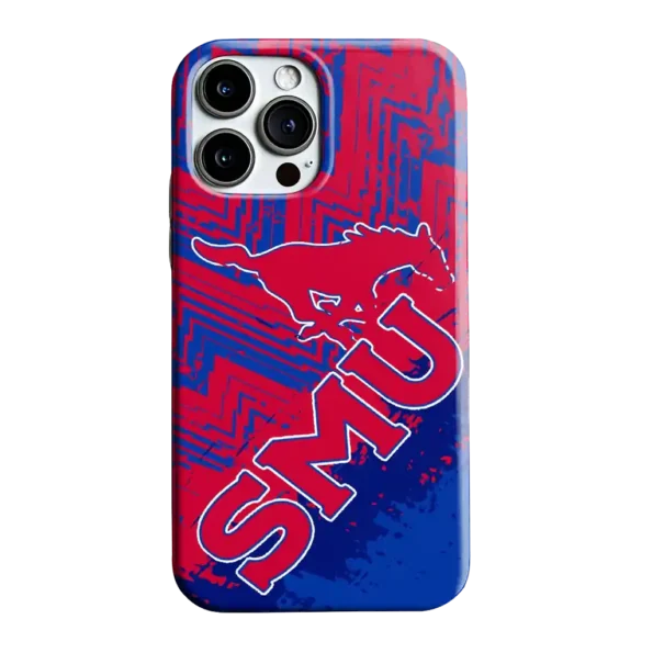 smu mustangs abstract zigzag blue phone case best selling