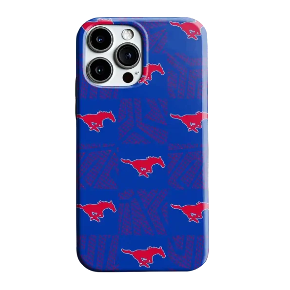 smu mustangs chevron squares blue phone case best selling