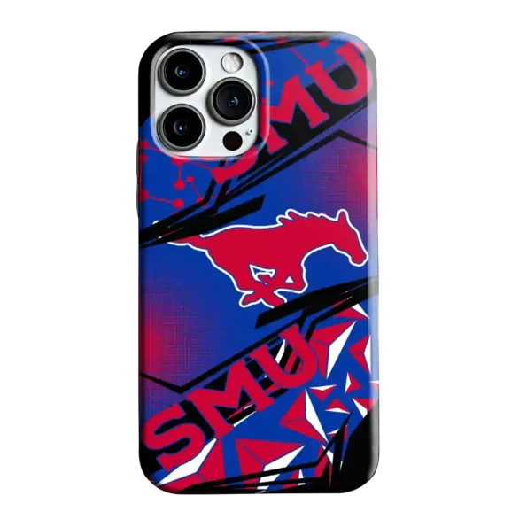 smu mustangs jagged flash blue black phone case best selling