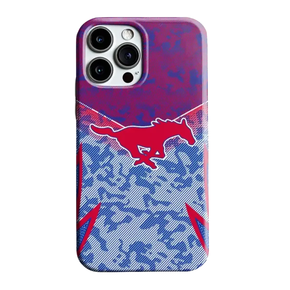 smu mustangs striped overlay blue phone case best selling