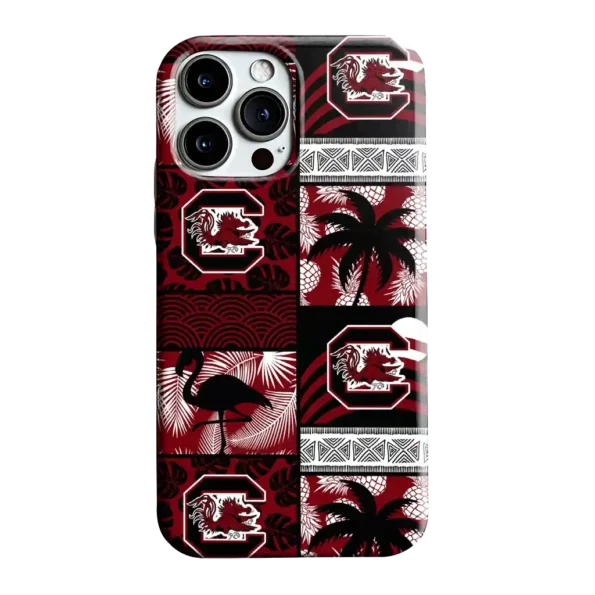 south carolina gamecocks flamingo palm trees garnet phone case best selling