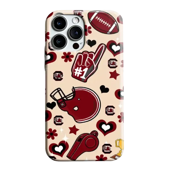 south carolina gamecocks helmet hearts garnet cream phone case best selling