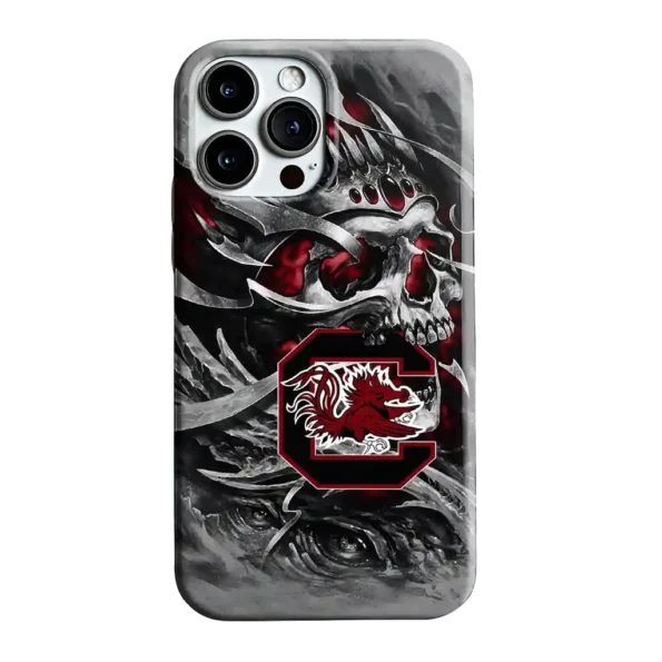 south carolina gamecocks skull blades garnet gray phone case best selling