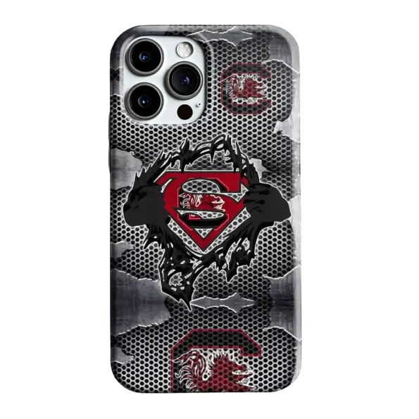 south carolina gamecocks superman emblem burst gray phone case best selling