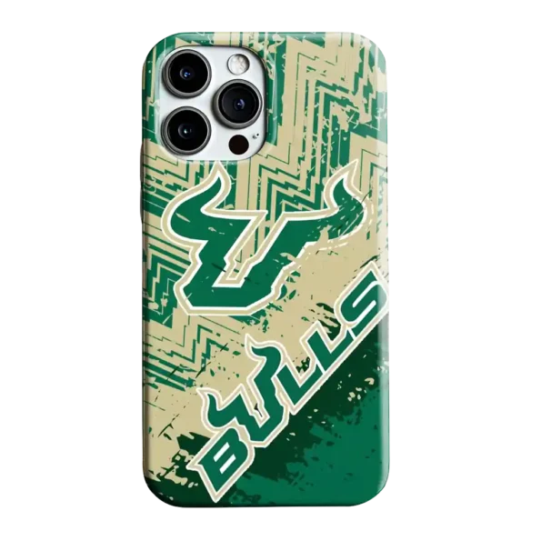 south florida bulls abstract zigzag green phone case best selling