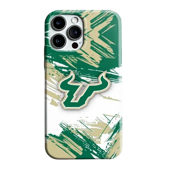 south florida bulls brushstroke clash green white phone case best selling