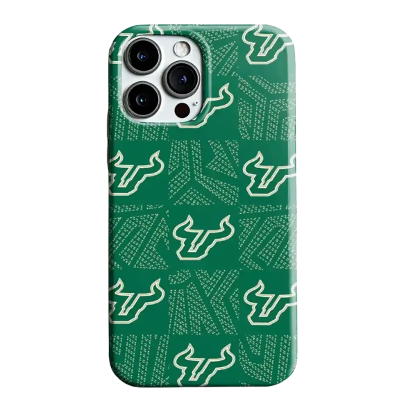 south florida bulls chevron squares green phone case best selling