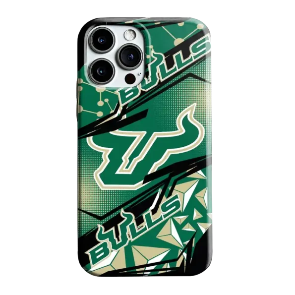 south florida bulls jagged flash green black phone case best selling