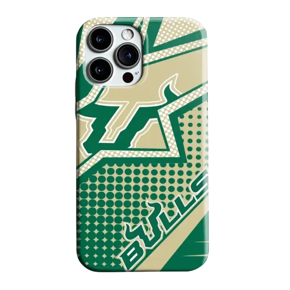 south florida bulls star outline green phone case best selling