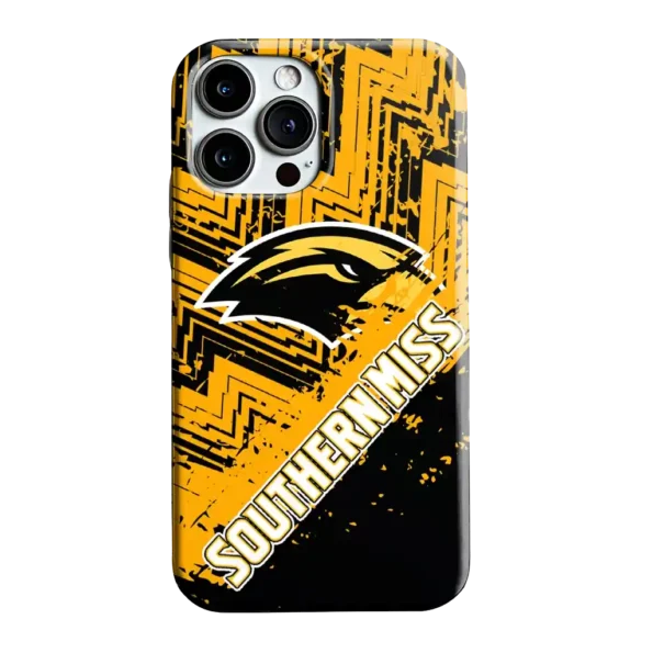 southern miss golden eagles abstract zigzag black phone case best selling