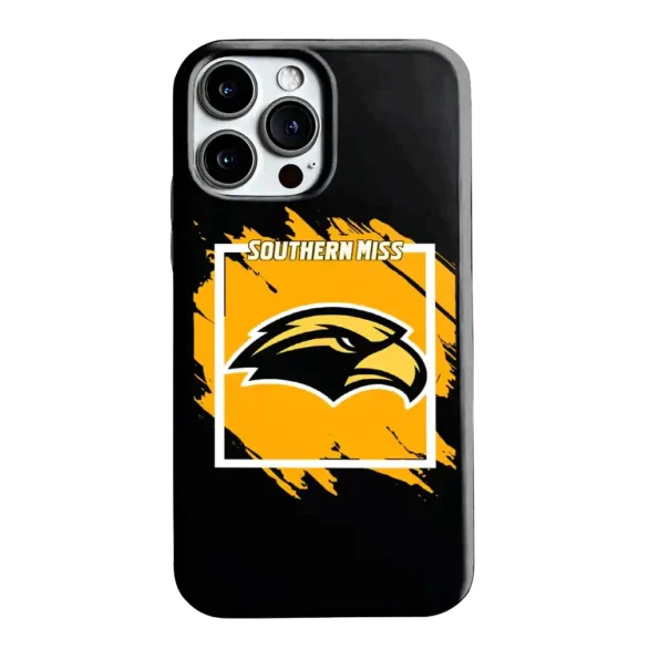 southern miss golden eagles brush square black phone case best selling