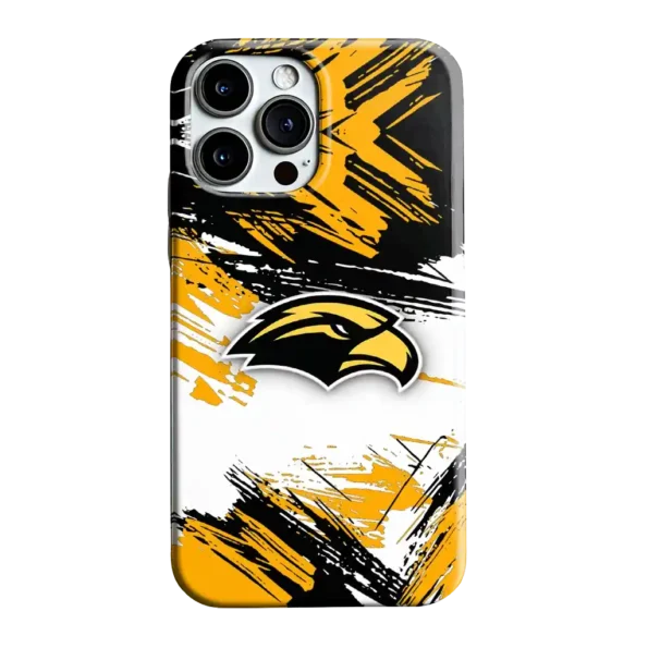southern miss golden eagles brushstroke clash black white phone case best selling