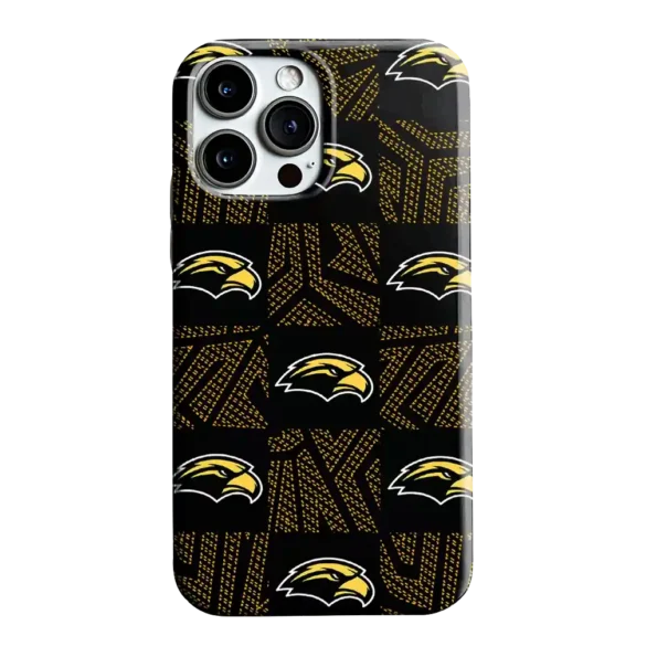 southern miss golden eagles chevron squares black phone case best selling