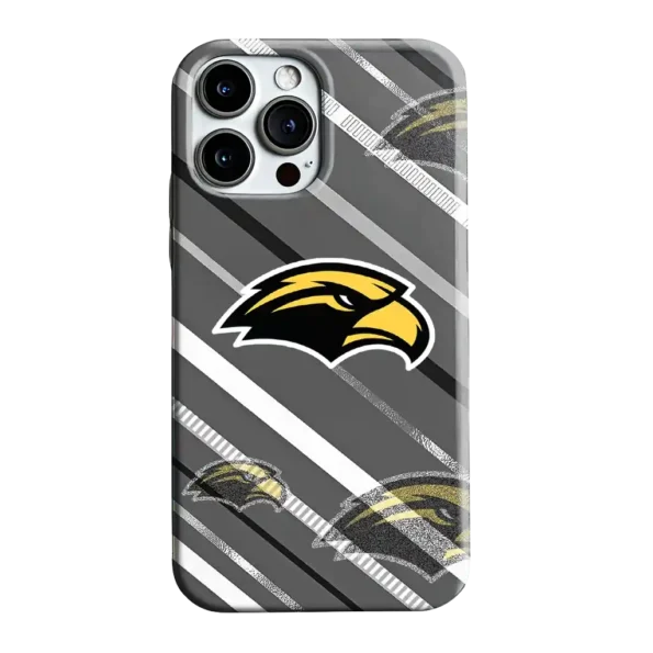 southern miss golden eagles linear stripes black phone case best selling