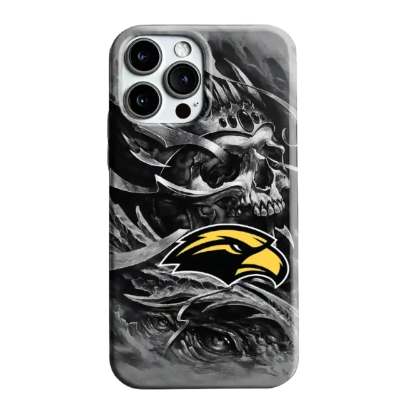 southern miss golden eagles skull blades black gray phone case best selling