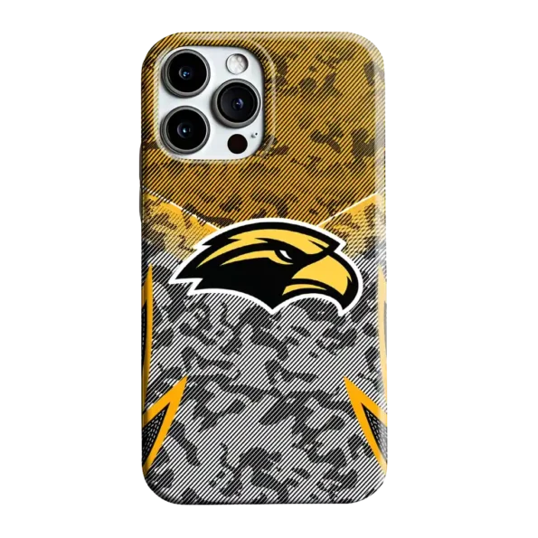 southern miss golden eagles striped overlay black phone case best selling