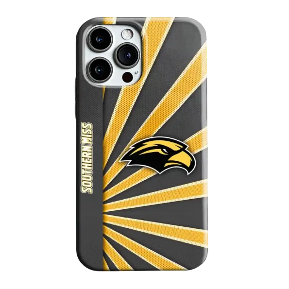 southern miss golden eagles sunburst rays black phone case best selling