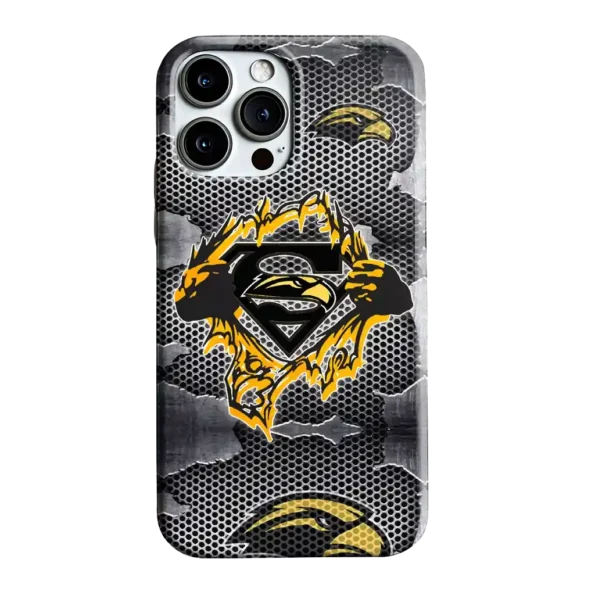 southern miss golden eagles superman emblem burst gray phone case best selling