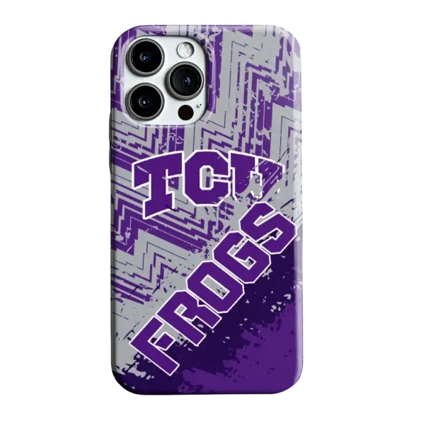 tcu horned frogs abstract zigzag purple phone case best selling