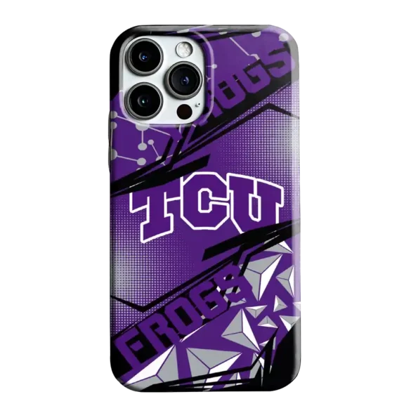 tcu horned frogs jagged flash purple black phone case best selling
