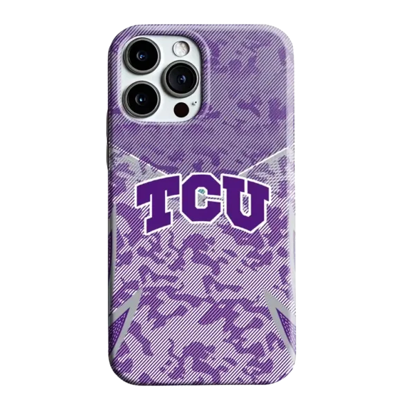 tcu horned frogs striped overlay purple phone case best selling