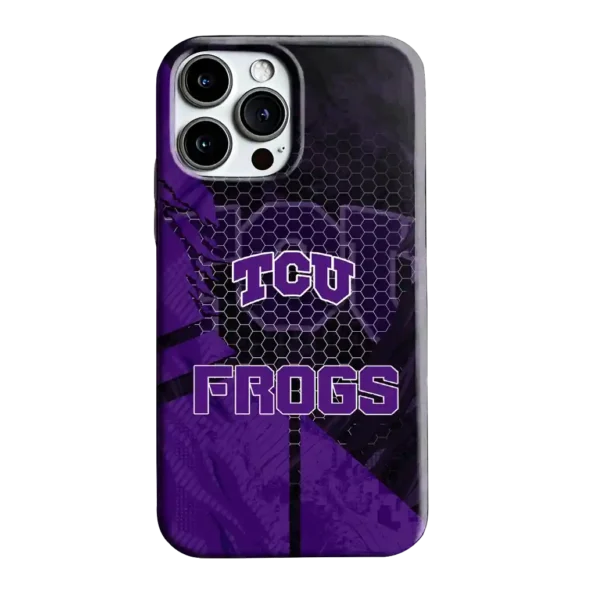 tcu horned frogs web overlay purple phone case best selling