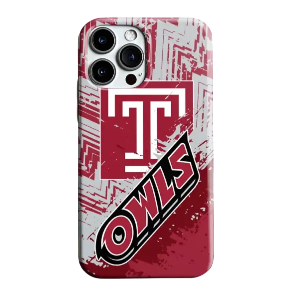 temple owls abstract zigzag red phone case best selling